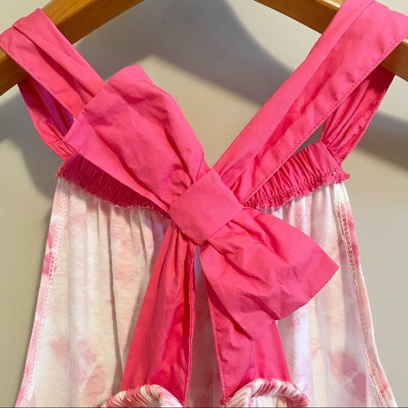 J. Crew Crewcuts Girls Pink & White Sleeveless Tie Dye Dress - Size Large - Picture 3 of 6
